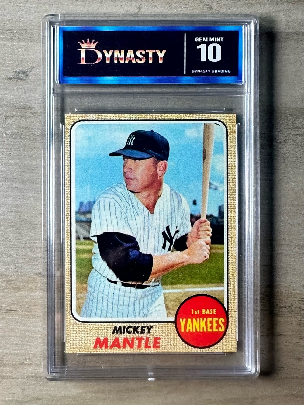 Mickey Mantle Gem Mint 10 1968 Topps #280 Novelty Card. New York Yankees.